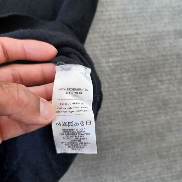 Lost & Found Cashmere Sweater Mens Large Black Crew Stretch Casual Oversized - Picture 4 of 9